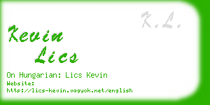 kevin lics business card